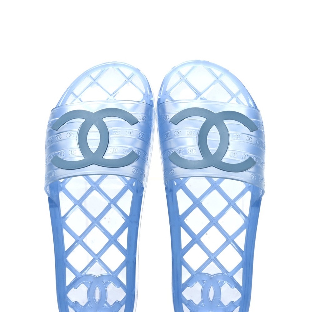 ‼️ SOLD‼️‼️
CHANEL Light Blue PVC Slide Sandals SIZE 40 (10) NWT